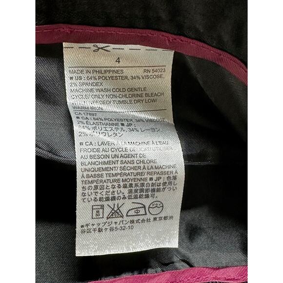 Banana Republic Pants Women 4 Black Ankle Straight Dressy Minimalist Office Work - Picture 4 of 8